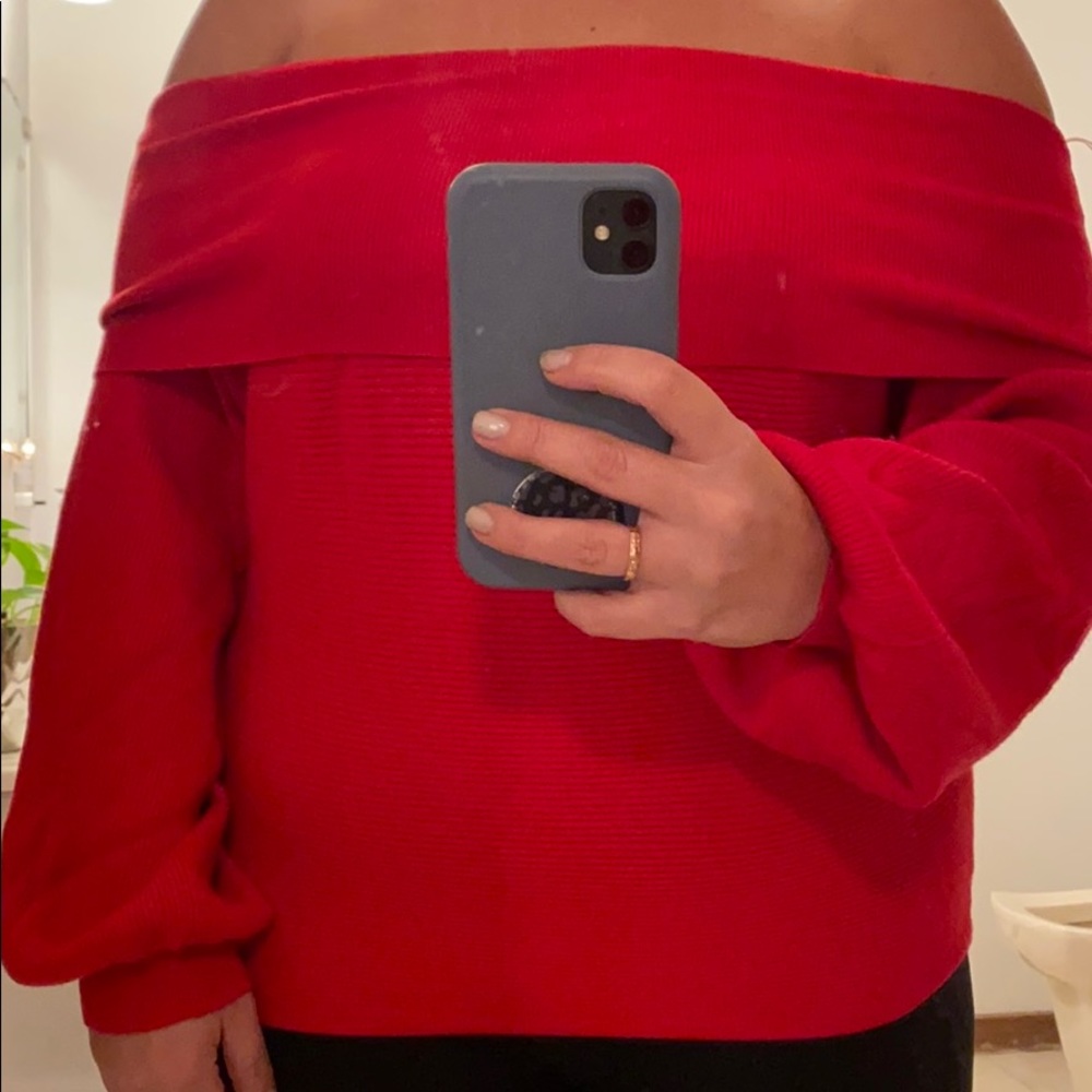 Forever21 Red sweater multi way to wear